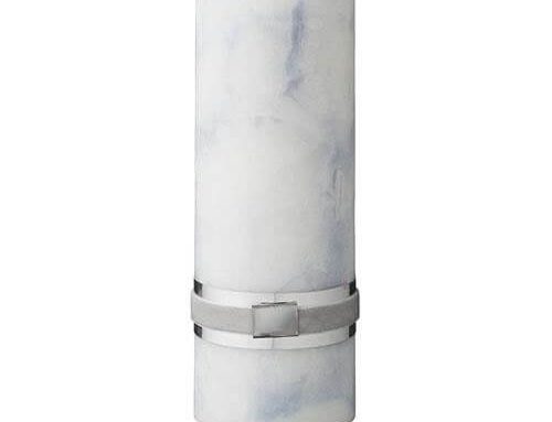 Blue Marble Pillar Candle 20cm x 7cm