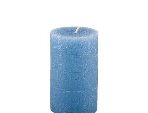 Rustic Blue Pillar Candle 10cm x 6cm
